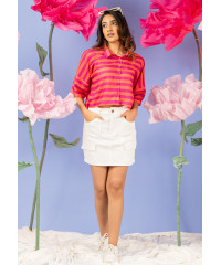 MINI WHITE CARGO SKIRT