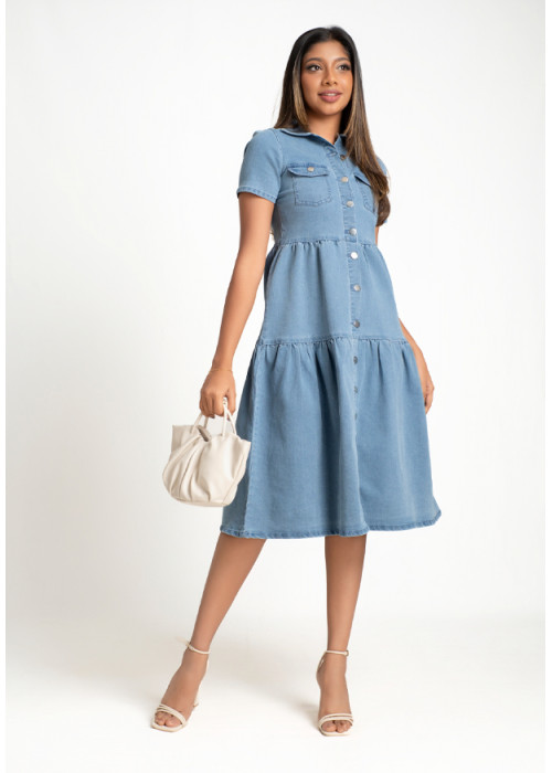 LILY DENIM ICE BLUE DRESS