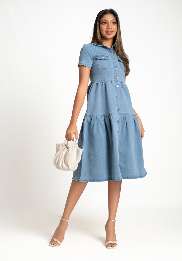 LILY DENIM ICE BLUE DRESS