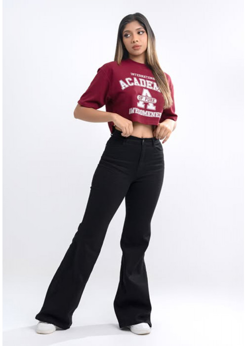 BOOT CUT BLACK CASUAL DENIM PANT