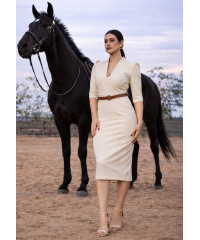 JANE CREAM MIDI DRESS