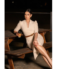 JANE CREAM MIDI DRESS