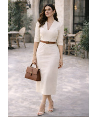 JANE CREAM MIDI DRESS